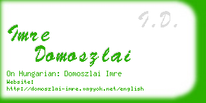 imre domoszlai business card